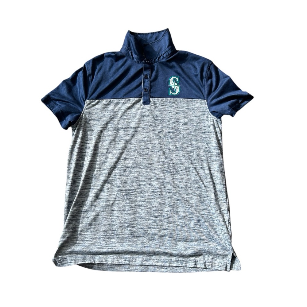 Majestic brand, Seattle Mariners athletic polo shirt size large